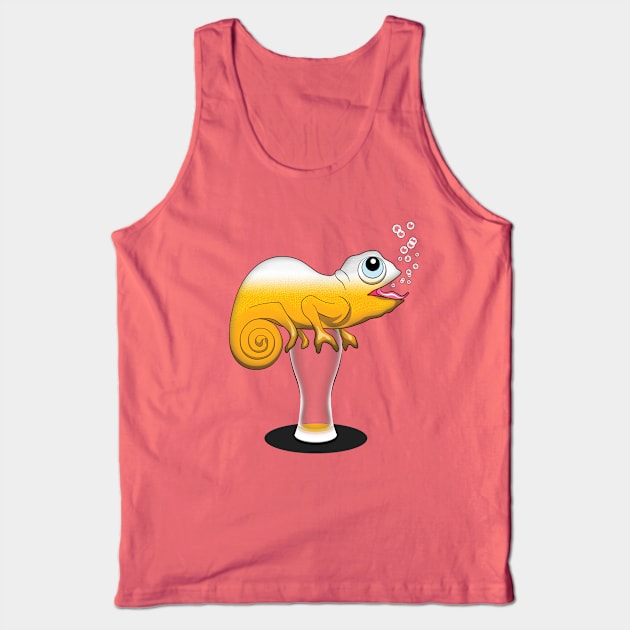 Beer lover Chameleon Graphic Design Tank Top by TMBTM